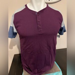 Mens shirt sleeve Henley polo